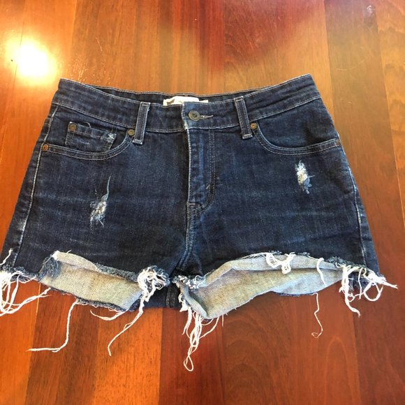 Levi's Pants - Levi's Cutoff Denim Shorts Dark Wash Distressed